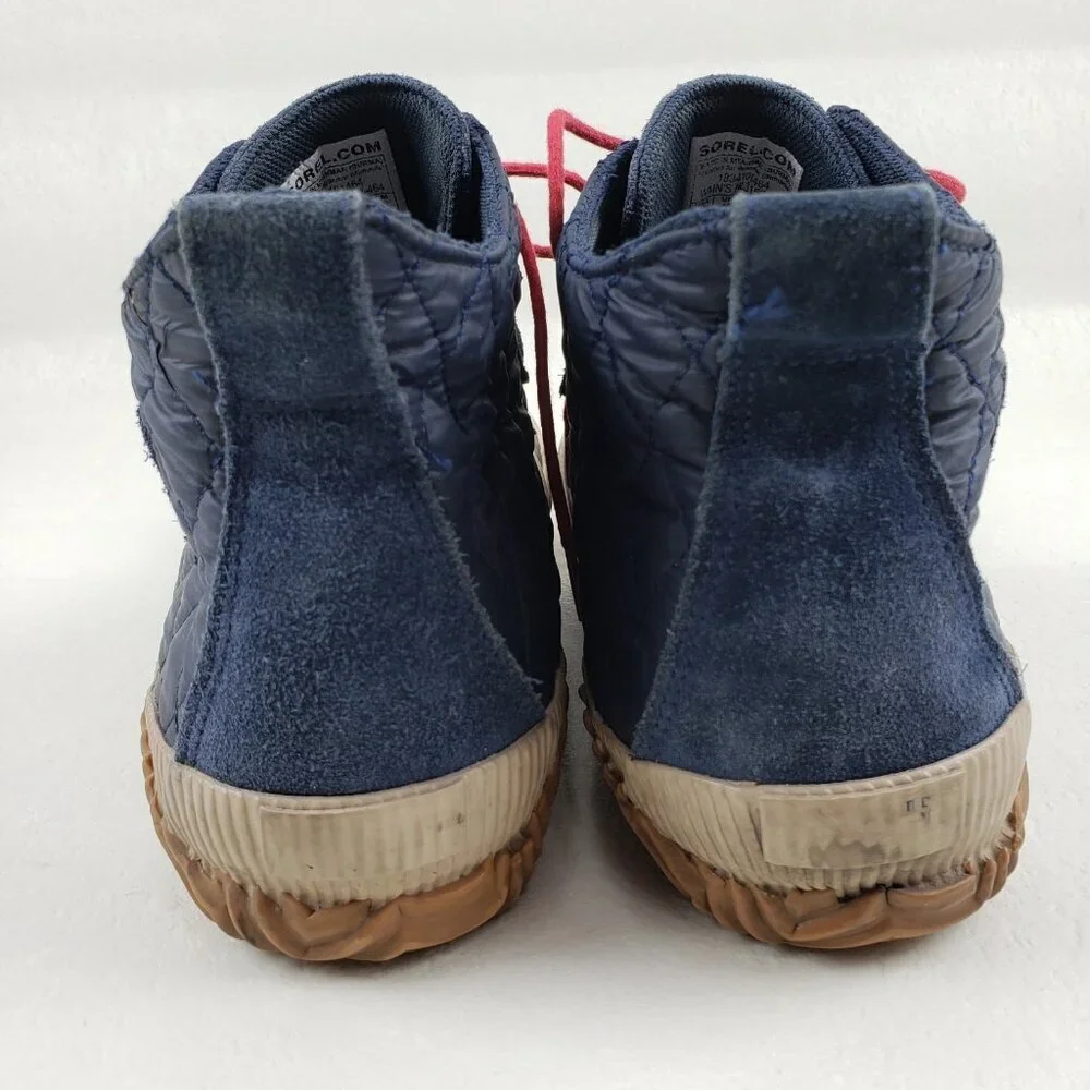 Sorel Out N About Duck Boot Womens 12 Blue Leather Ankle Lace Up Waterproof